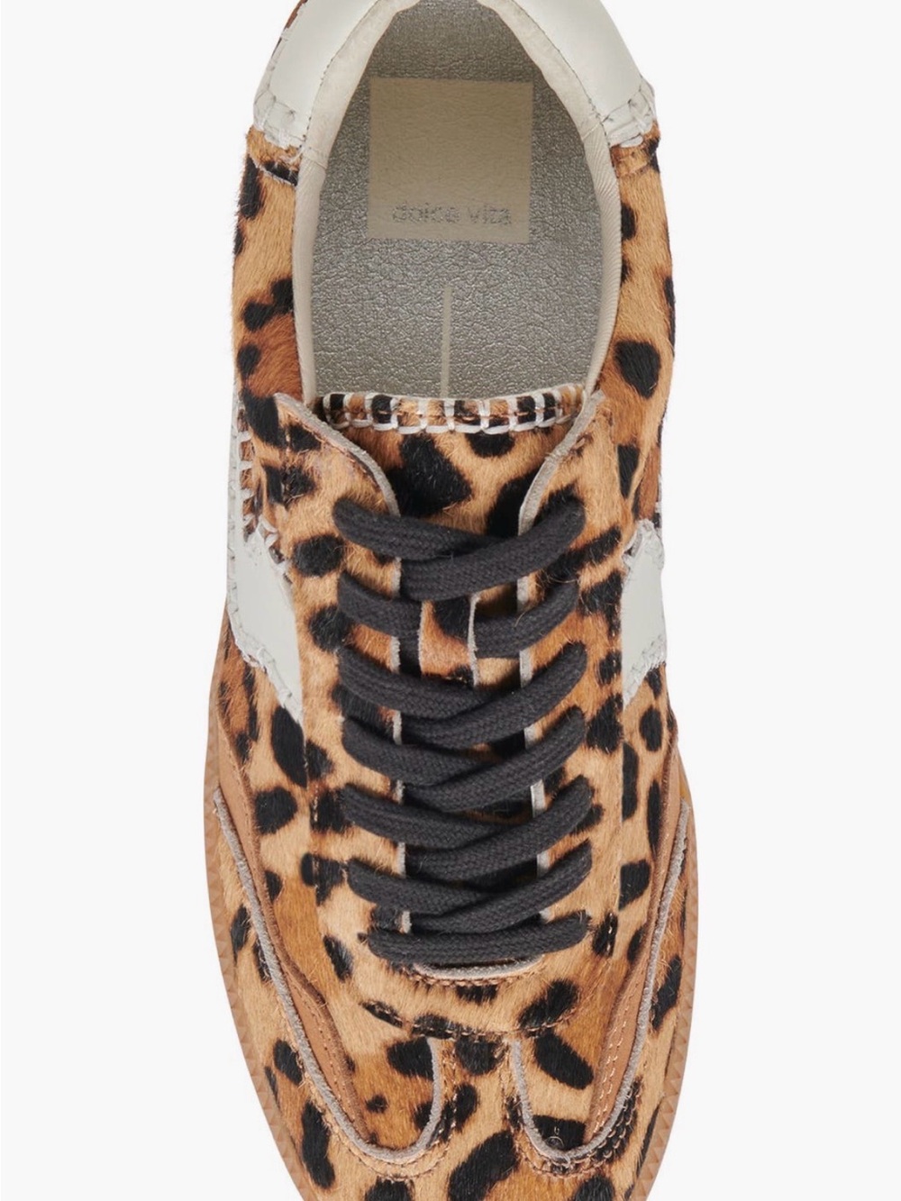 Dolce Vita Notice Stitch Leopard Genuine Calf Hair Sneaker - Picture 5 of 7